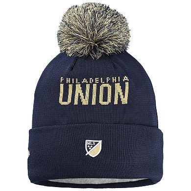 Youth New Era Navy Philadelphia Union Jersey Hook Cuffed Knit Hat with Pom