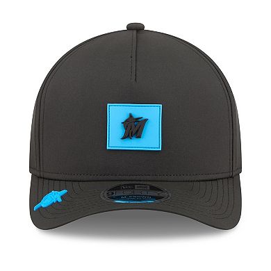 Men's New Era Black Miami Marlins 2026 Clubhouse 9FORTY A-Frame Adjustable Hat