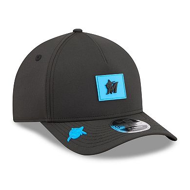 Men's New Era Black Miami Marlins 2026 Clubhouse 9FORTY A-Frame Adjustable Hat