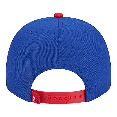 Men's New Era Royal Philadelphia 76ers Injection Cartoon Logo A-Frame 9FIFTY Adjustable Hat