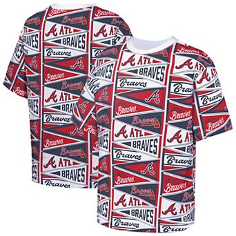 Youth Outerstuff Red Atlanta Braves All-Over Pennant T-Shirt