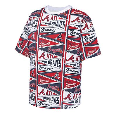 Youth Outerstuff Red Atlanta Braves All-Over Pennant T-Shirt
