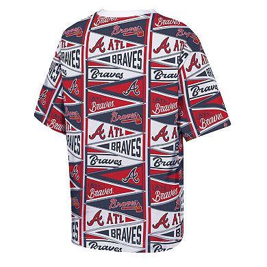 Youth Outerstuff Red Atlanta Braves All-Over Pennant T-Shirt