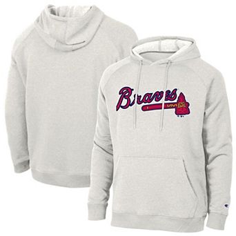 Men's Champion Heather Gray Atlanta Braves Triumph Tri-Blend Hoodie