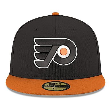Men's New Era Black Philadelphia Flyers Core Logo Two-Tone 59FIFTY Fitted Hat