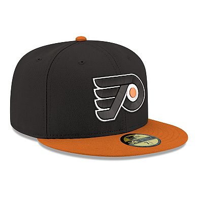 Men's New Era Black Philadelphia Flyers Core Logo Two-Tone 59FIFTY Fitted Hat