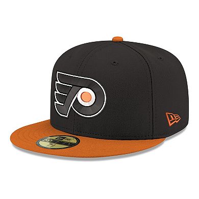 Men's New Era Black Philadelphia Flyers Core Logo Two-Tone 59FIFTY Fitted Hat
