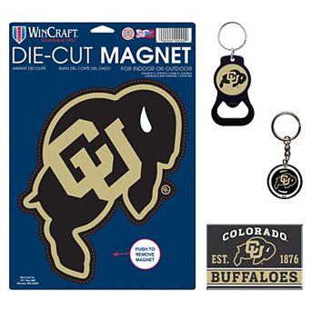 WinCraft Colorado Buffaloes 4-Pack Key Rings and Magnets Set