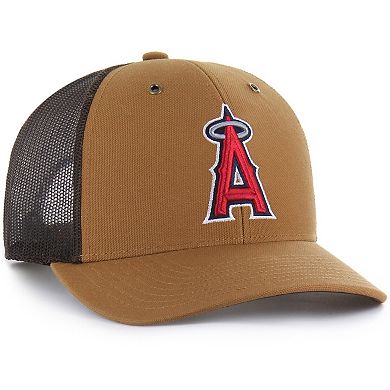 Men's Carhartt x '47 Brown Los Angeles Angels Trucker Adjustable Hat