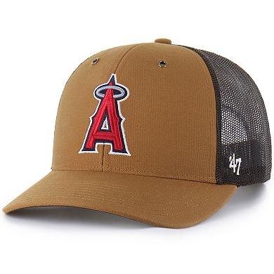 Men's Carhartt x '47 Brown Los Angeles Angels Trucker Adjustable Hat
