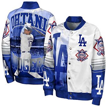Youth Outerstuff Shohei Ohtani Royal Los Angeles Dodgers Full-Snap Satin Lightweight Baseball Jacket