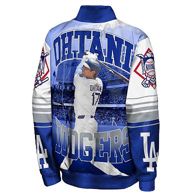 Youth Outerstuff Shohei Ohtani Royal Los Angeles Dodgers Full-Snap Satin Lightweight Baseball Jacket