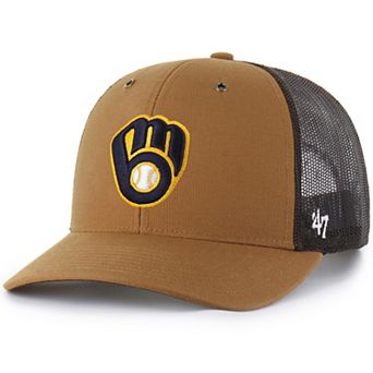 Men's Carhartt x '47 Brown Milwaukee Brewers Trucker Adjustable Hat