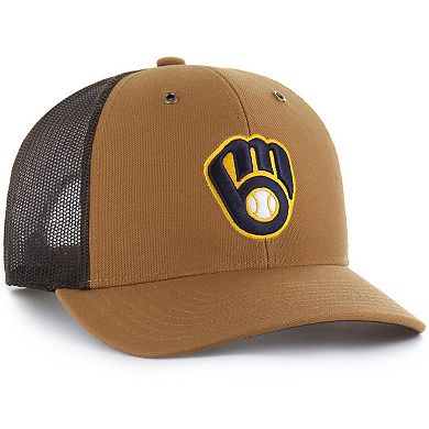 Men's Carhartt x '47 Brown Milwaukee Brewers Trucker Adjustable Hat