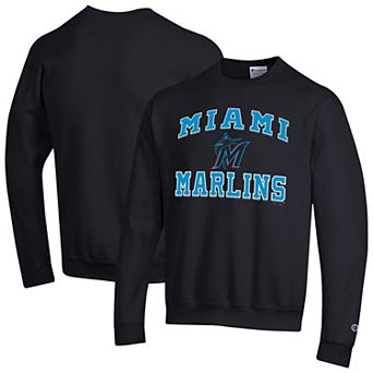 Men's Champion Black Miami Marlins Heart & Soul Powerblend Sweatshirt