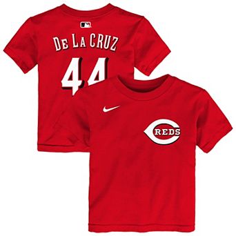 Infant Nike Elly De La Cruz Red Cincinnati Reds Name & Number T-Shirt