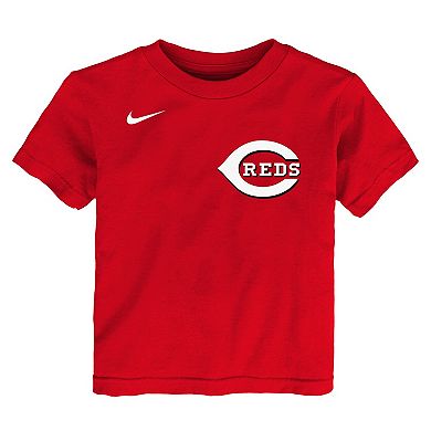 Infant Nike Elly De La Cruz Red Cincinnati Reds Name & Number T-Shirt