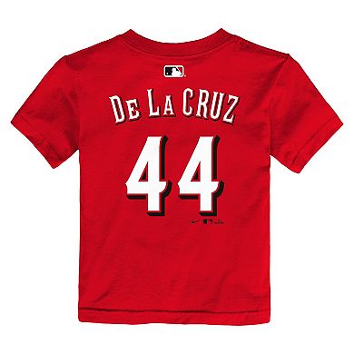 Infant Nike Elly De La Cruz Red Cincinnati Reds Name & Number T-Shirt