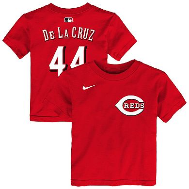 Infant Nike Elly De La Cruz Red Cincinnati Reds Name & Number T-Shirt