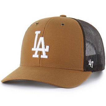 Men's Carhartt x '47 Brown Los Angeles Dodgers Trucker Adjustable Hat