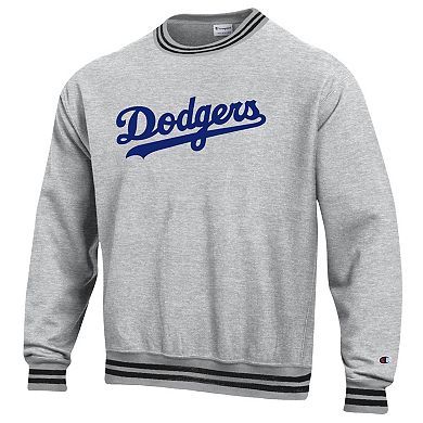Men's Champion Heather Gray Los Angeles Dodgers Reverse Weave Sweatshirt