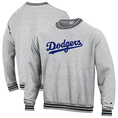 Men's Champion Heather Gray Los Angeles Dodgers Reverse Weave Sweatshirt