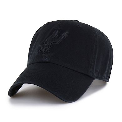 Men's '47 San Antonio Spurs Black on Black Clean Up Adjustable Hat