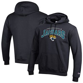 Men's Champion Black Jacksonville Jaguars Powerblend Arch over Logo Hoodie