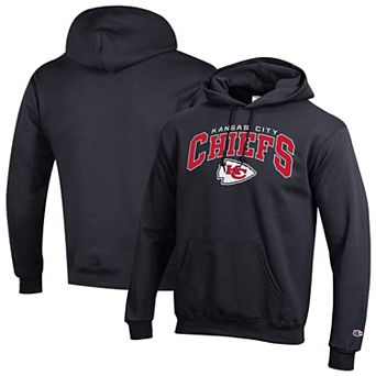 Men's Champion Black Kansas City Chiefs Powerblend Arch over Logo Hoodie
