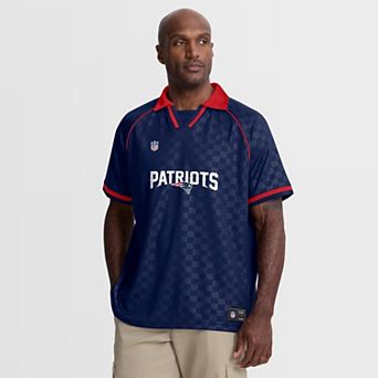 Men's Fanatics Navy/Red New England Patriots Homerun Raglan V-Neck Polo