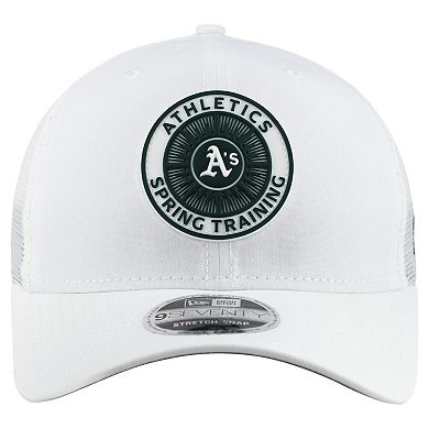Men's New Era White Athletics 2026 Spring Training Fan Pack 9SEVENTY Adjustable Trucker Hat