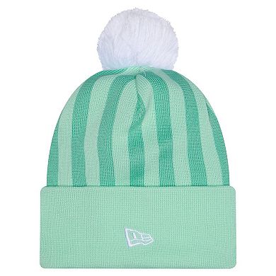 Youth New Era Mint Austin FC Jersey Hook Cuffed Knit Hat with Pom
