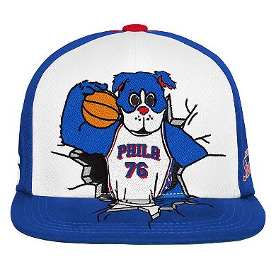 Youth Mitchell & Ness Royal Philadelphia 76ers Mascot Snapback Hat