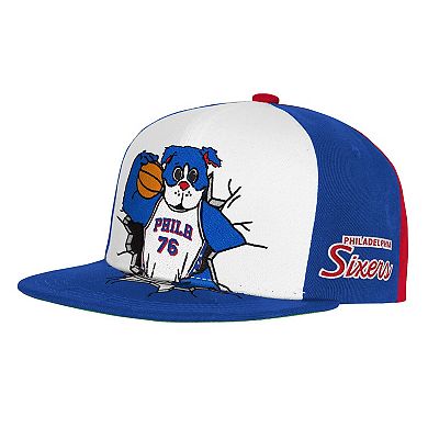 Youth Mitchell & Ness Royal Philadelphia 76ers Mascot Snapback Hat