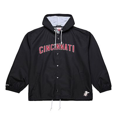 Men's Mitchell & Ness Black Cincinnati Reds Full-Snap Hooded