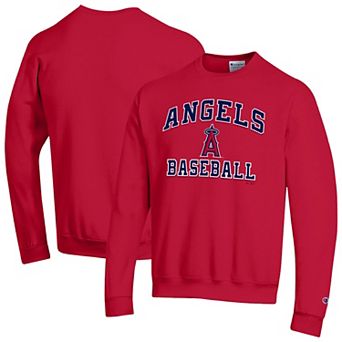 Men's Champion Red Los Angeles Angels Heart & Soul Powerblend Sweatshirt