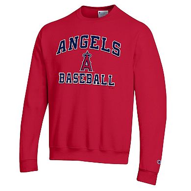 Men's Champion Red Los Angeles Angels Heart & Soul Powerblend Sweatshirt