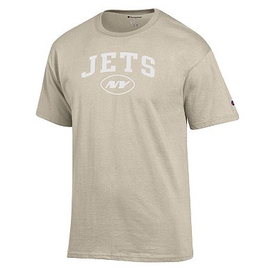 Men's Champion Oatmeal New York Jets Jersey T-Shirt