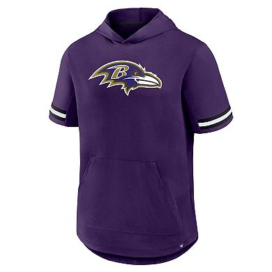 Men's Fanatics Purple Baltimore Ravens Optimal Play Short Sleeve Hooded T-Shirt