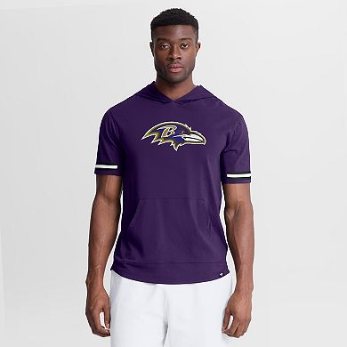 Men's Fanatics Purple Baltimore Ravens Optimal Play Short Sleeve Hooded T-Shirt