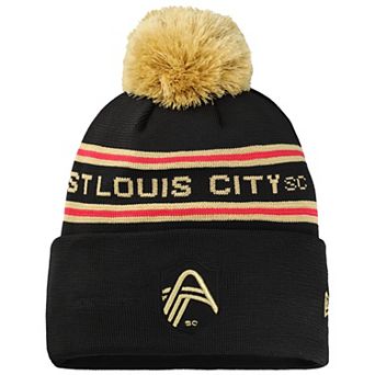 Youth New Era Black St. Louis CITY SC Jersey Hook Cuffed Knit Hat with Pom
