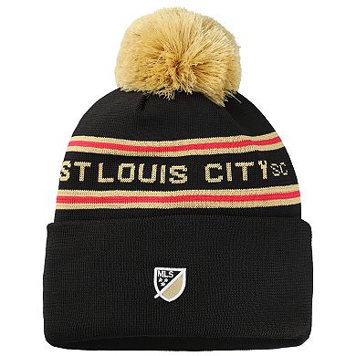 Youth New Era Black St. Louis CITY SC Jersey Hook Cuffed Knit Hat with Pom