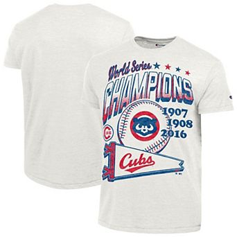 Men's Champion White Chicago Cubs Winning Tradition Cooperstown Tri-Blend T-Shirt