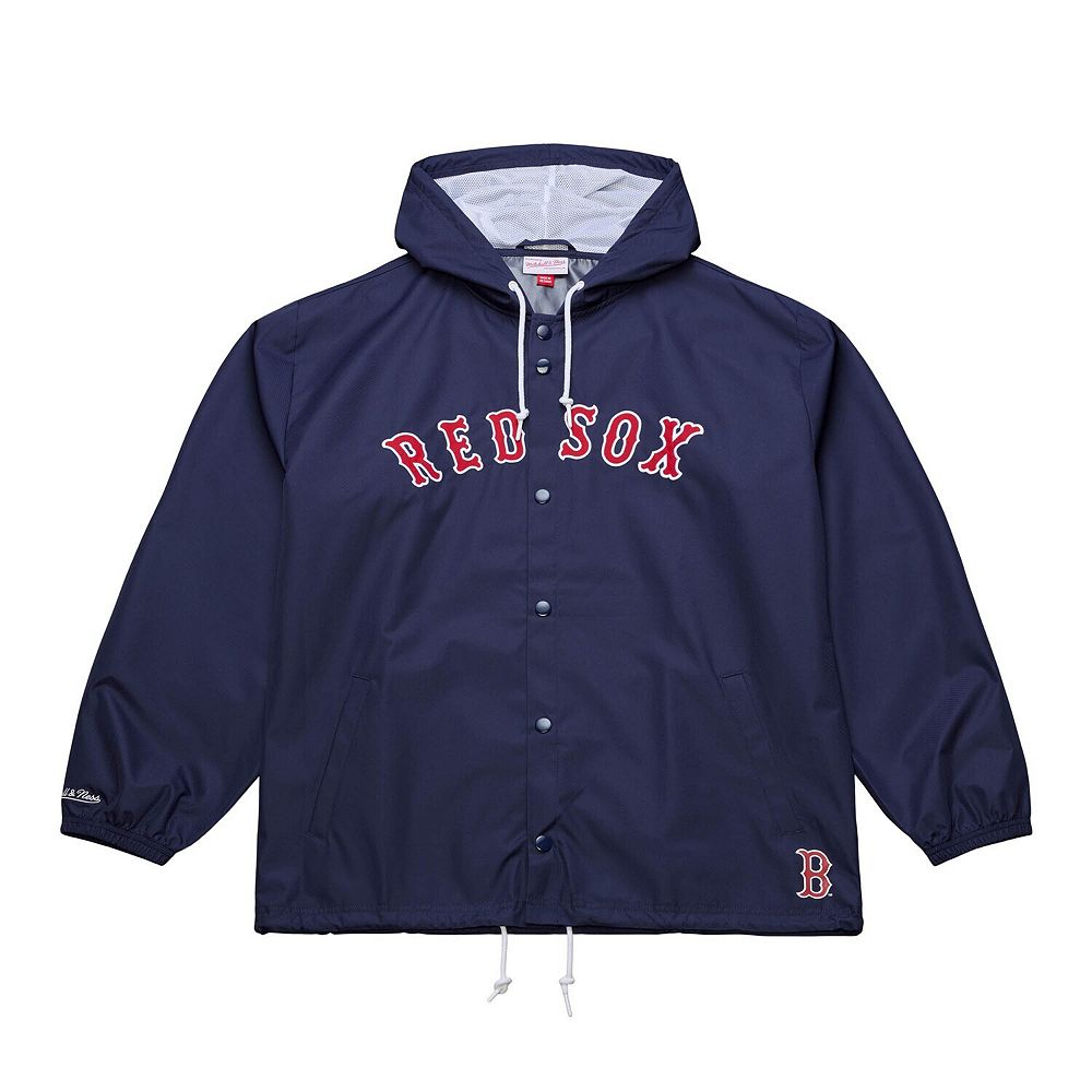 Men's Mitchell & Ness Navy Boston Red Sox Full-Snap Hooded Coaches