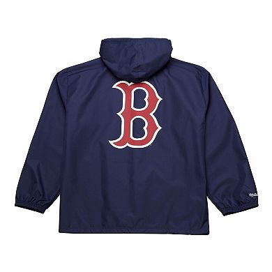 Men's Mitchell & Ness Navy Boston Red Sox Full-Snap Hooded Coaches Jacket
