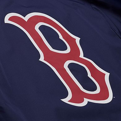 Men's Mitchell & Ness Navy Boston Red Sox Full-Snap Hooded Coaches Jacket
