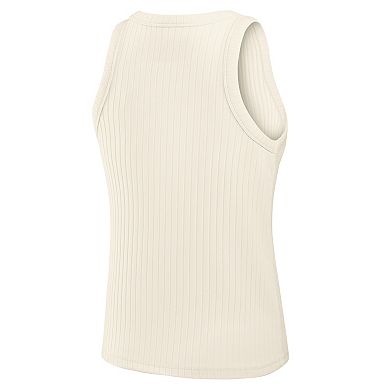 Women's Fanatics Cream Philadelphia Eagles Star Play Tri-Blend Ribbed Tank Top