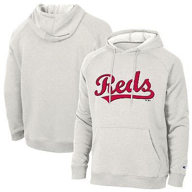Men's Champion Cream Cincinnati Reds Triumph Tri-Blend Hoodie