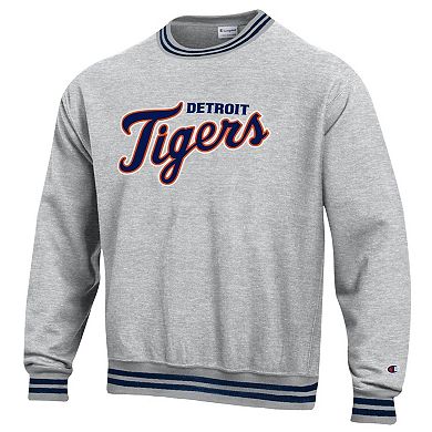 Men's Champion Heather Gray Detroit Tigers Reverse Weave Sweatshirt