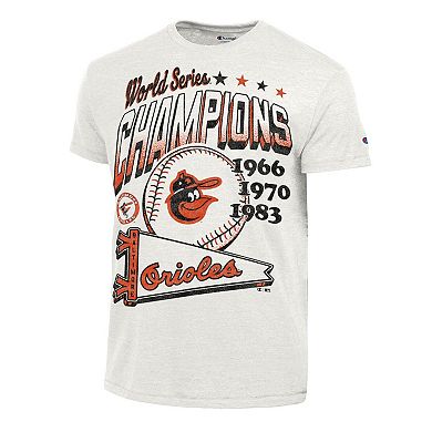 Men's Champion White Baltimore Orioles Winning Tradition Cooperstown Tri-Blend T-Shirt